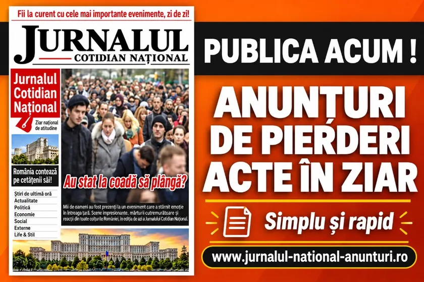 Anunțuri de pierderi acte în Jurnalul Național